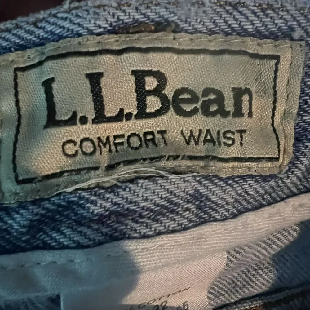 LL Bean Double L Hidden Comfort Waist Natural Fit Denim Blue Jeans Men's 42x32